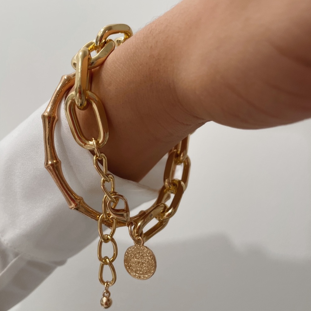 Staple Minimal Light Gold Chain Link Bracelet